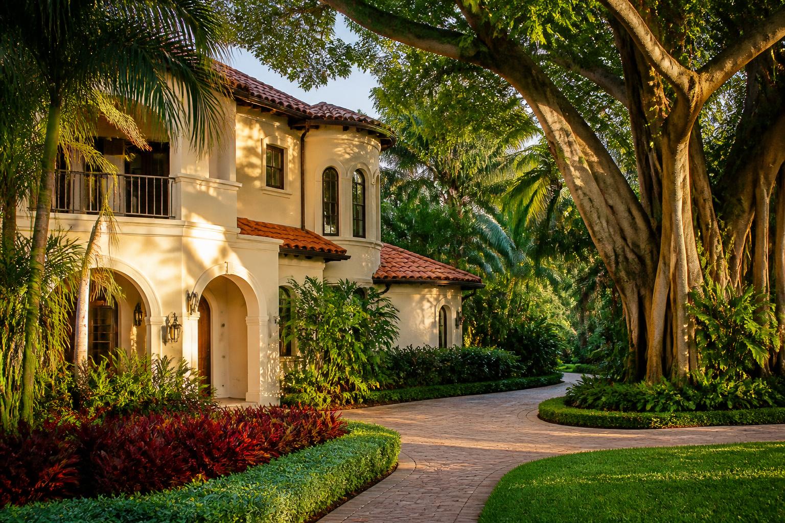 Tree-lined residential street in Coconut Grove